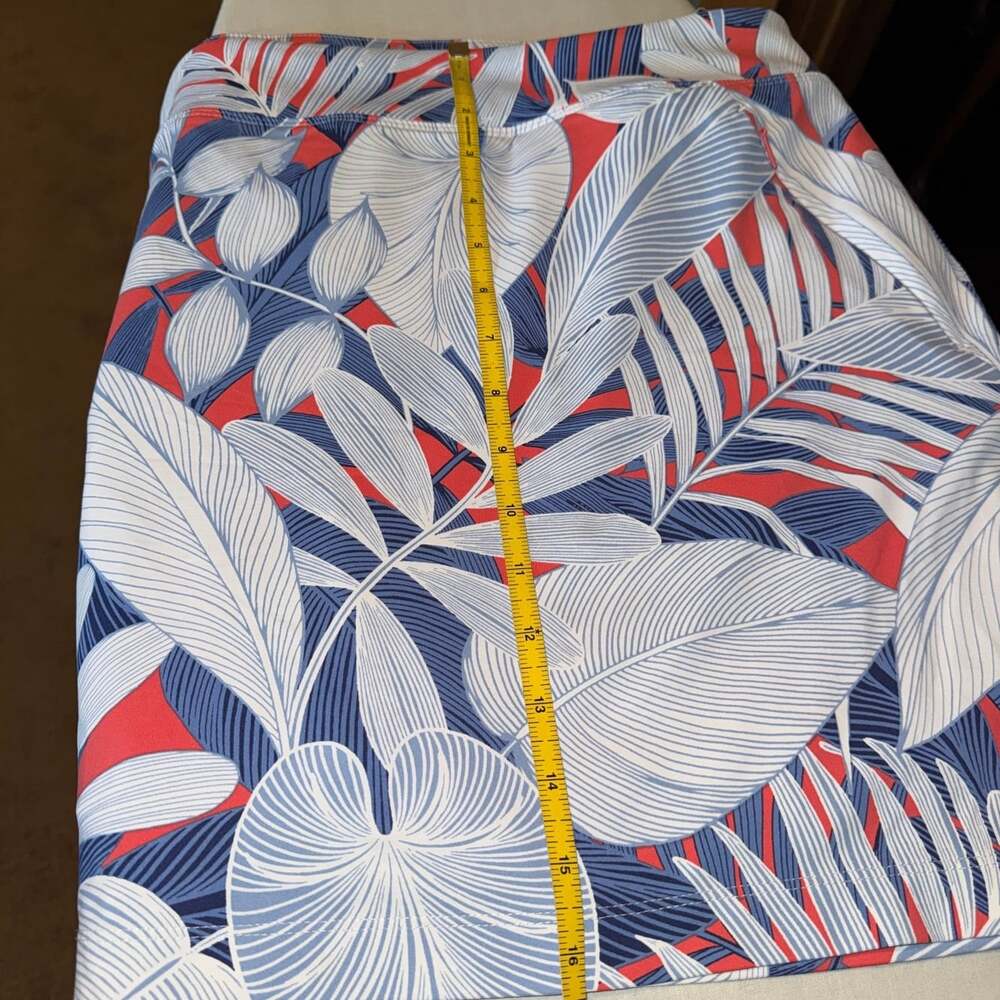 EUC TOMMY BAHAMA SZ L AUBREY ISLAND ZONE SKORT SKIRT BLUE WHITE ORANGE TROPICAL - Picture 10 of 11